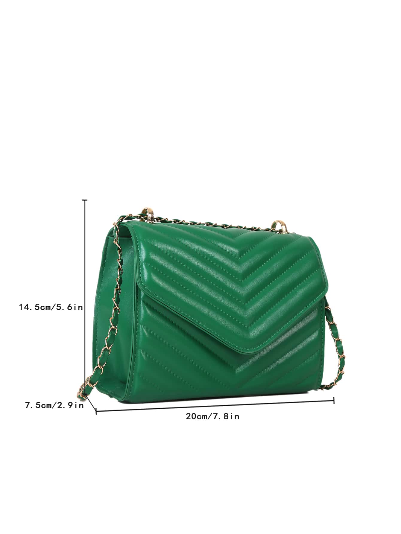 Square bag with chevron snap fastener