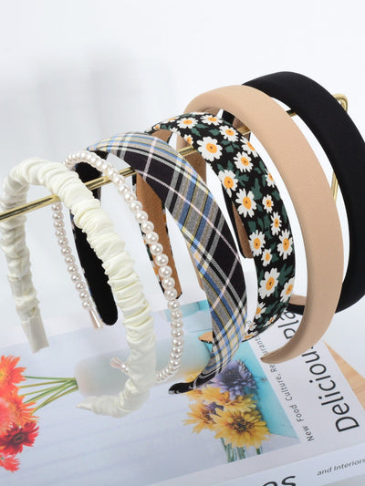 6 pieces headband with faux pearl decoration