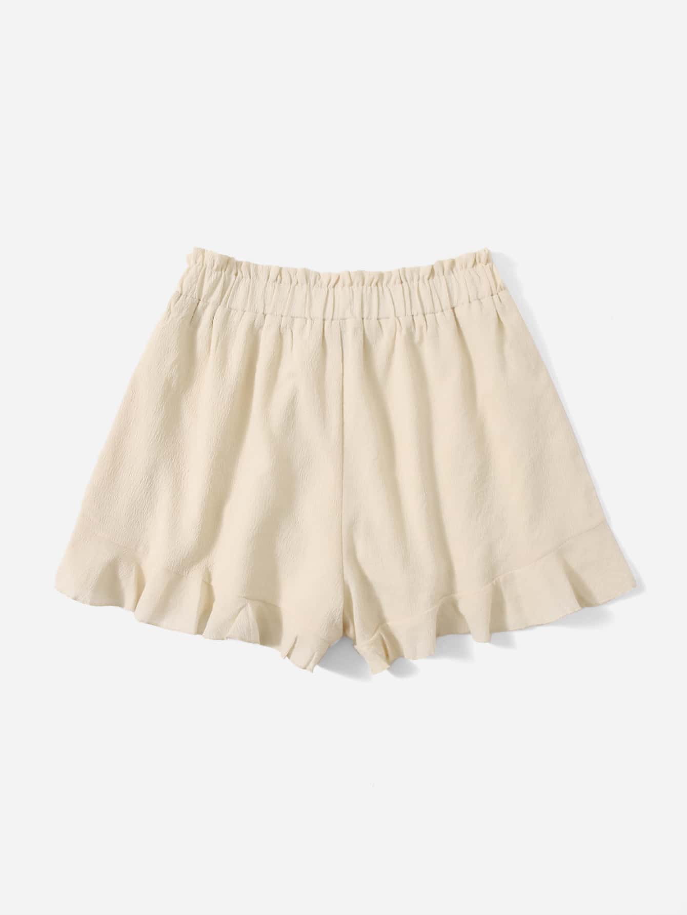 PLUSSIZE culottes with paper bag waist, ruffles