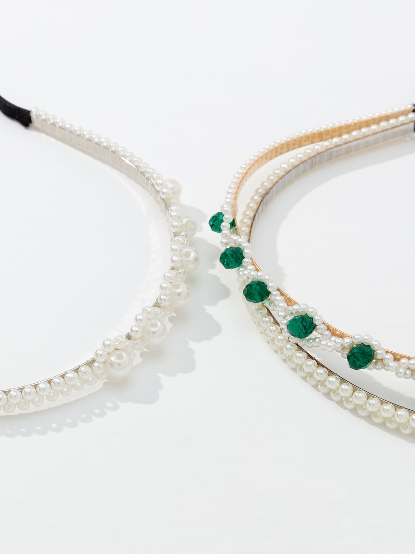 3 pieces of headband with artificial pearls