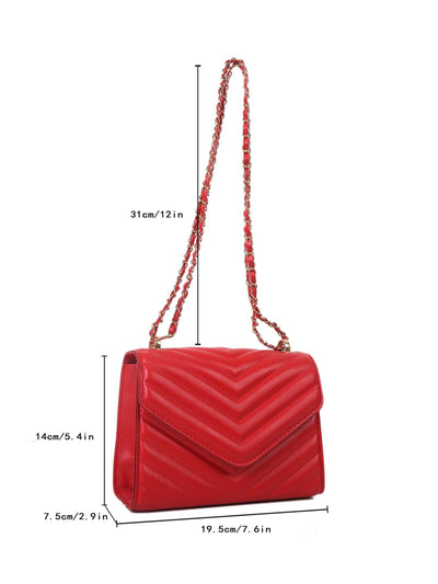 Square bag with chevron snap fastener