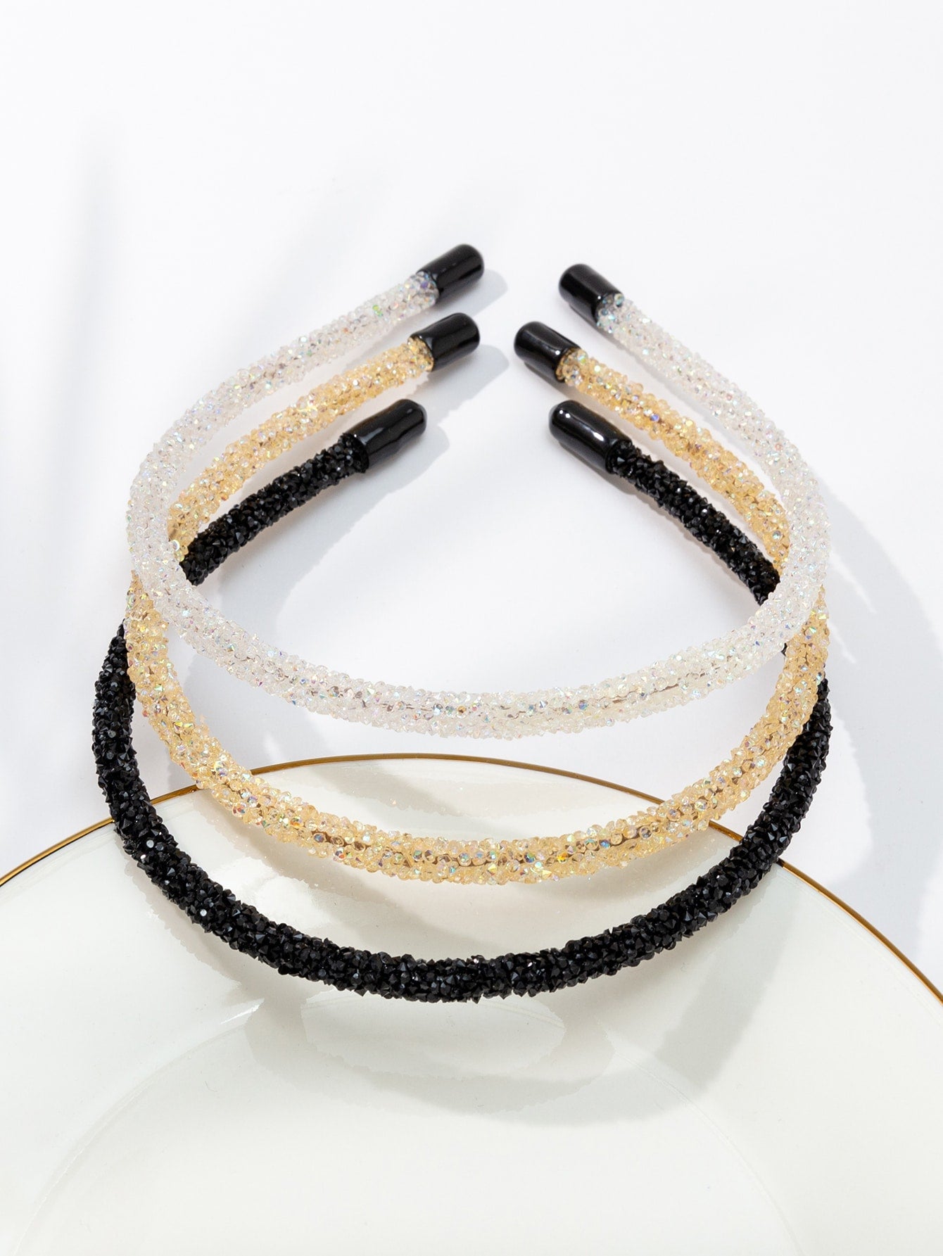 3 pieces of headband with artificial pearls