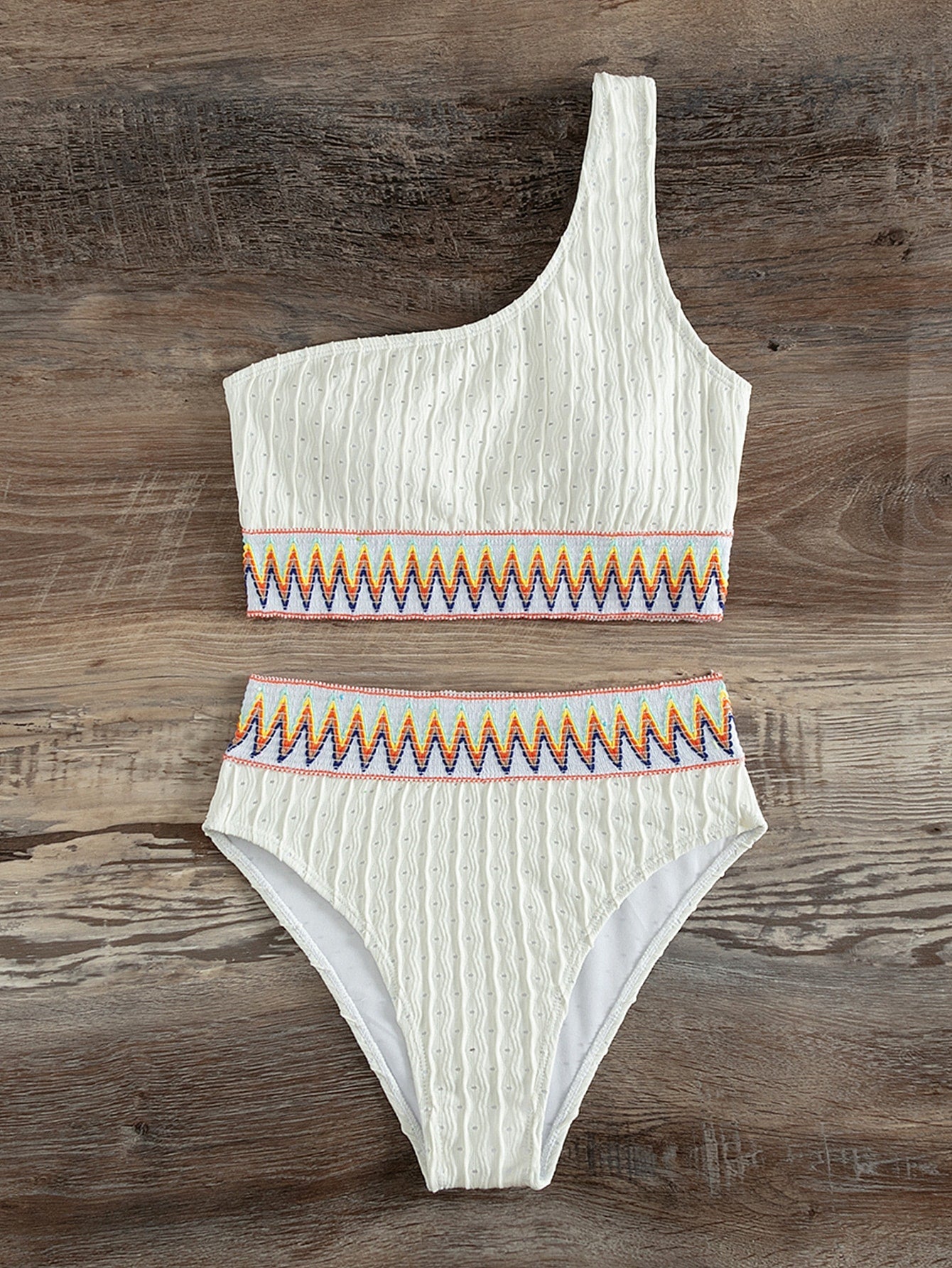 Chevron Band One Shoulder Bikini