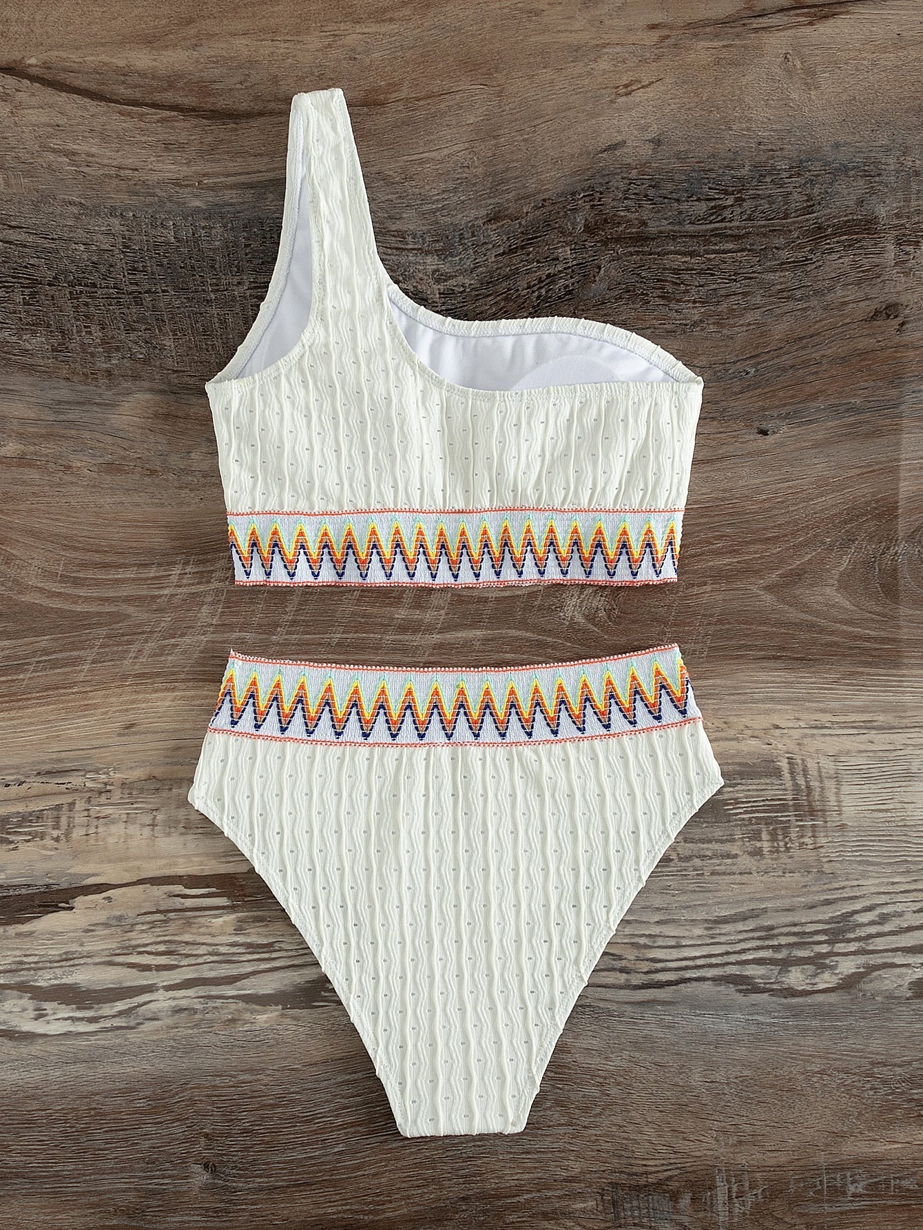 Chevron Band One Shoulder Bikini