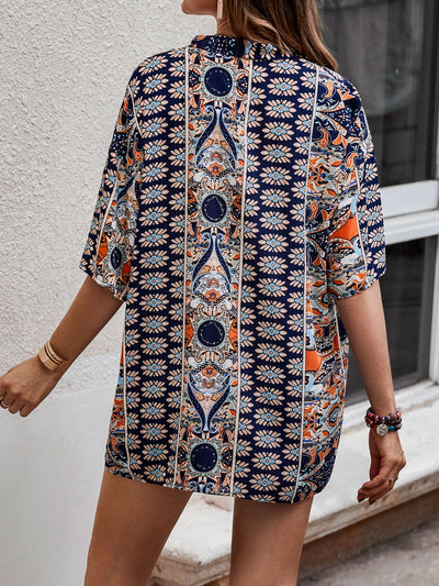 Paisley Pattern, Open Front, Kimono &amp; Shorts Set without Tube Top