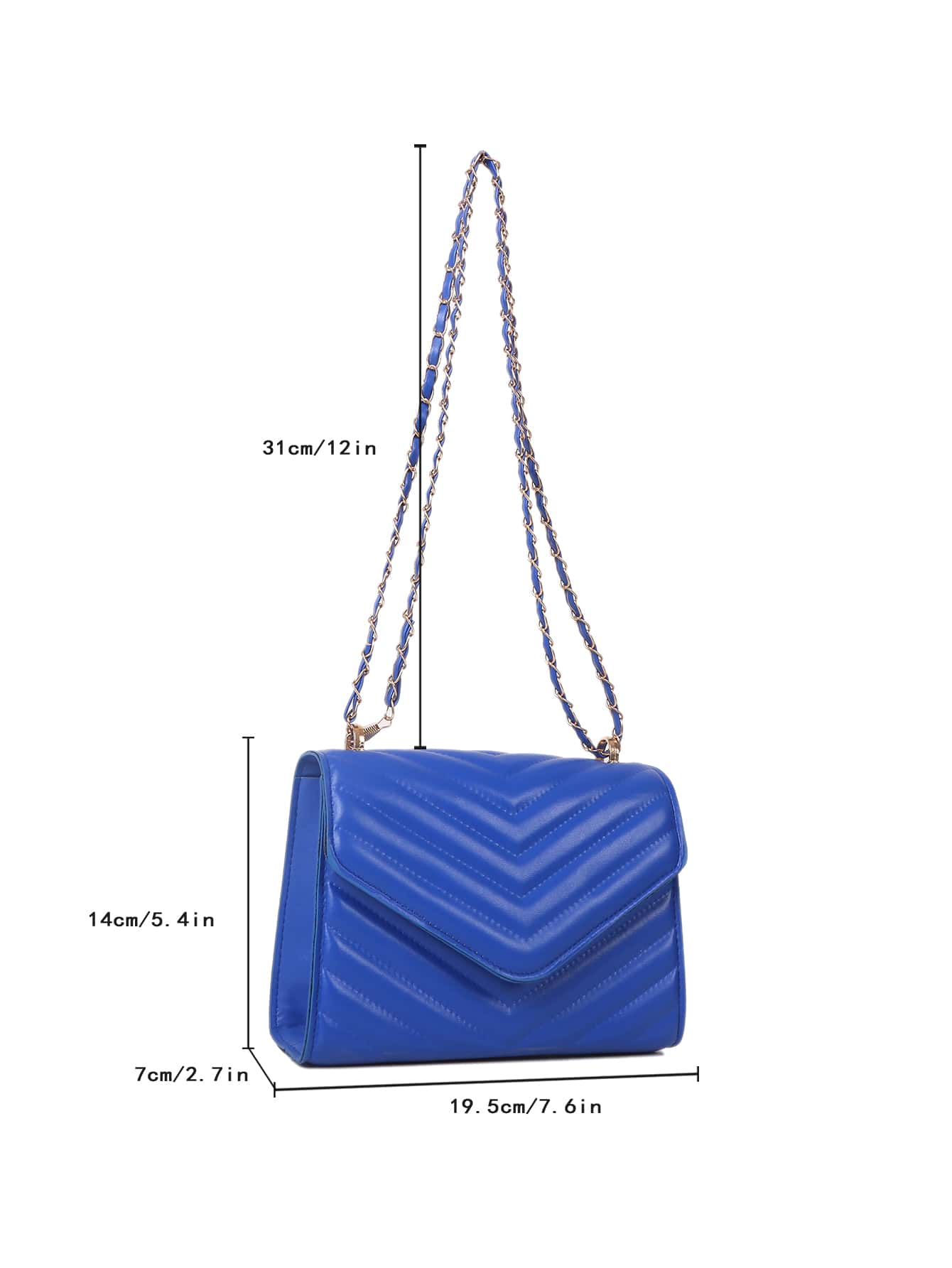 Square bag with chevron snap fastener