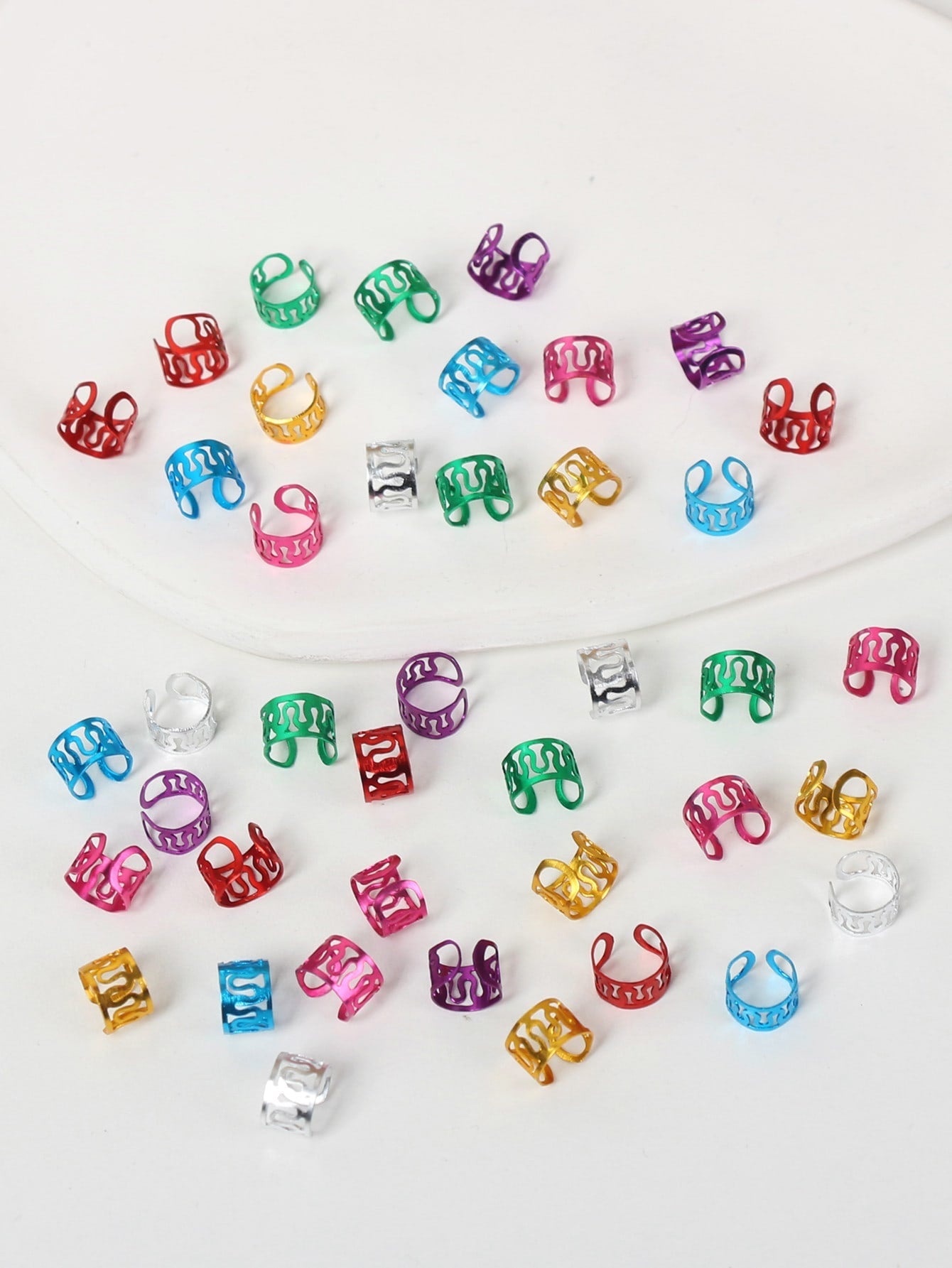 40 pieces hair ring with hole