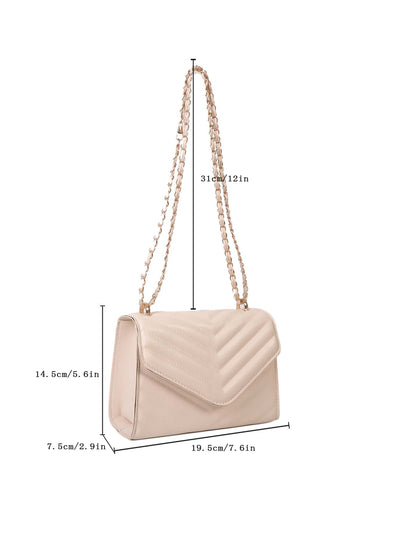 Square bag with chevron snap fastener