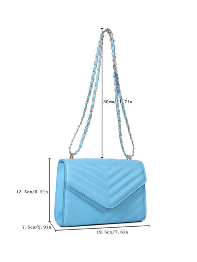 Square bag with chevron snap fastener