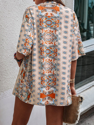 Paisley Pattern, Open Front, Kimono &amp; Shorts Set without Tube Top