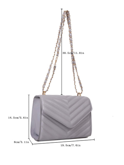 Square bag with chevron snap fastener