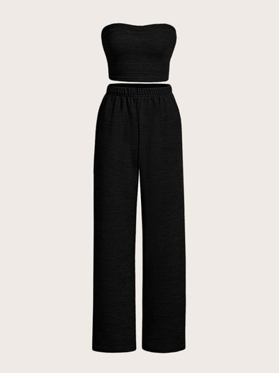 TRENDING Crop Tube Top &amp; Wide Leg Pants