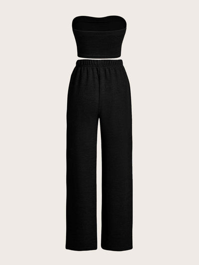 TRENDING Crop Tube Top &amp; Wide Leg Pants