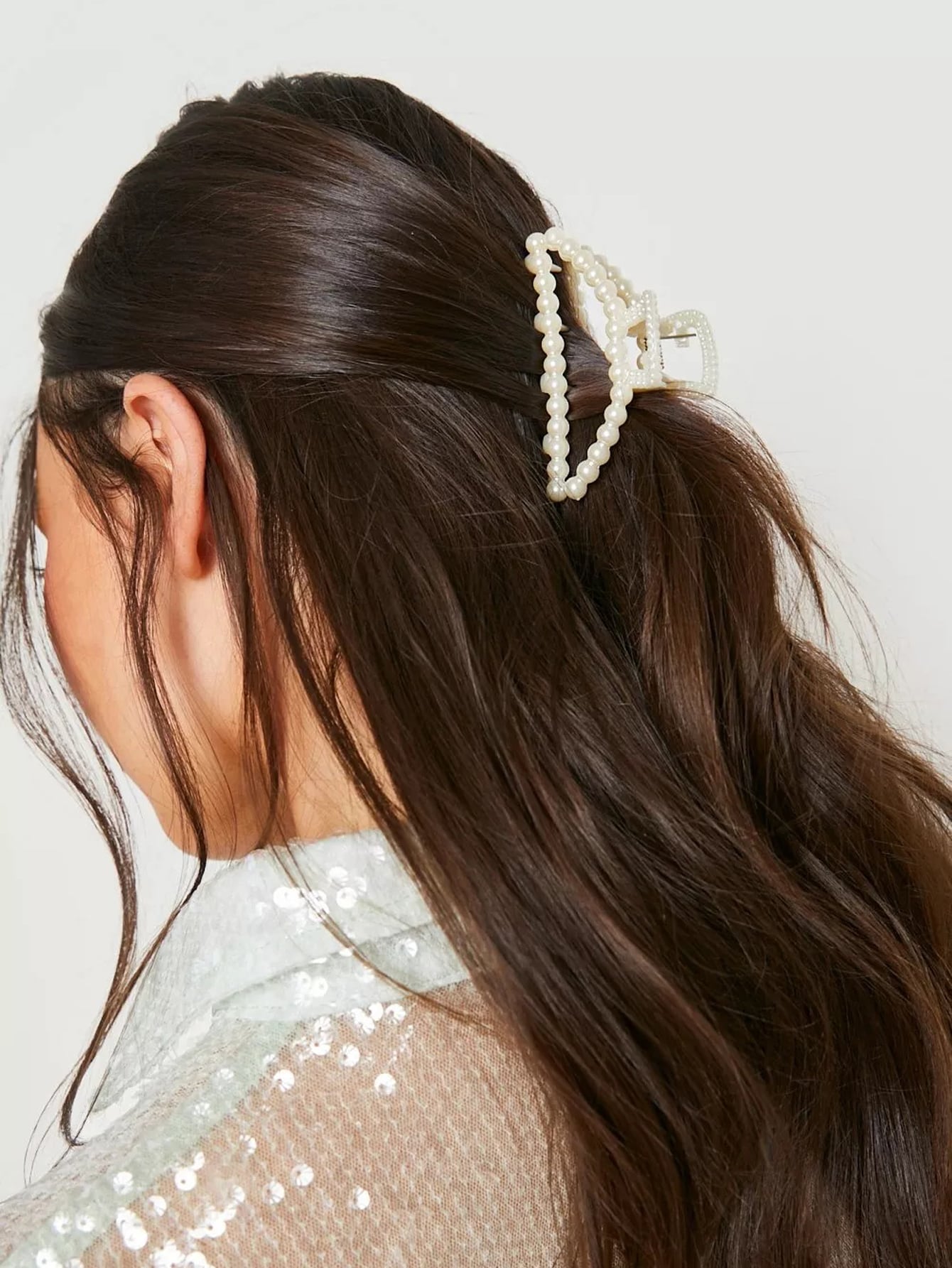 Hair clip with faux pearl decor