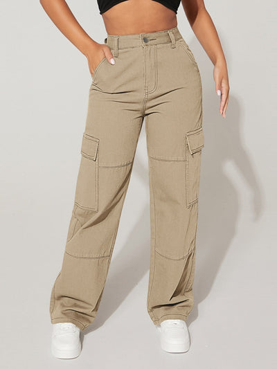 PETITE Cargo Jeans with high waist, flap pocket