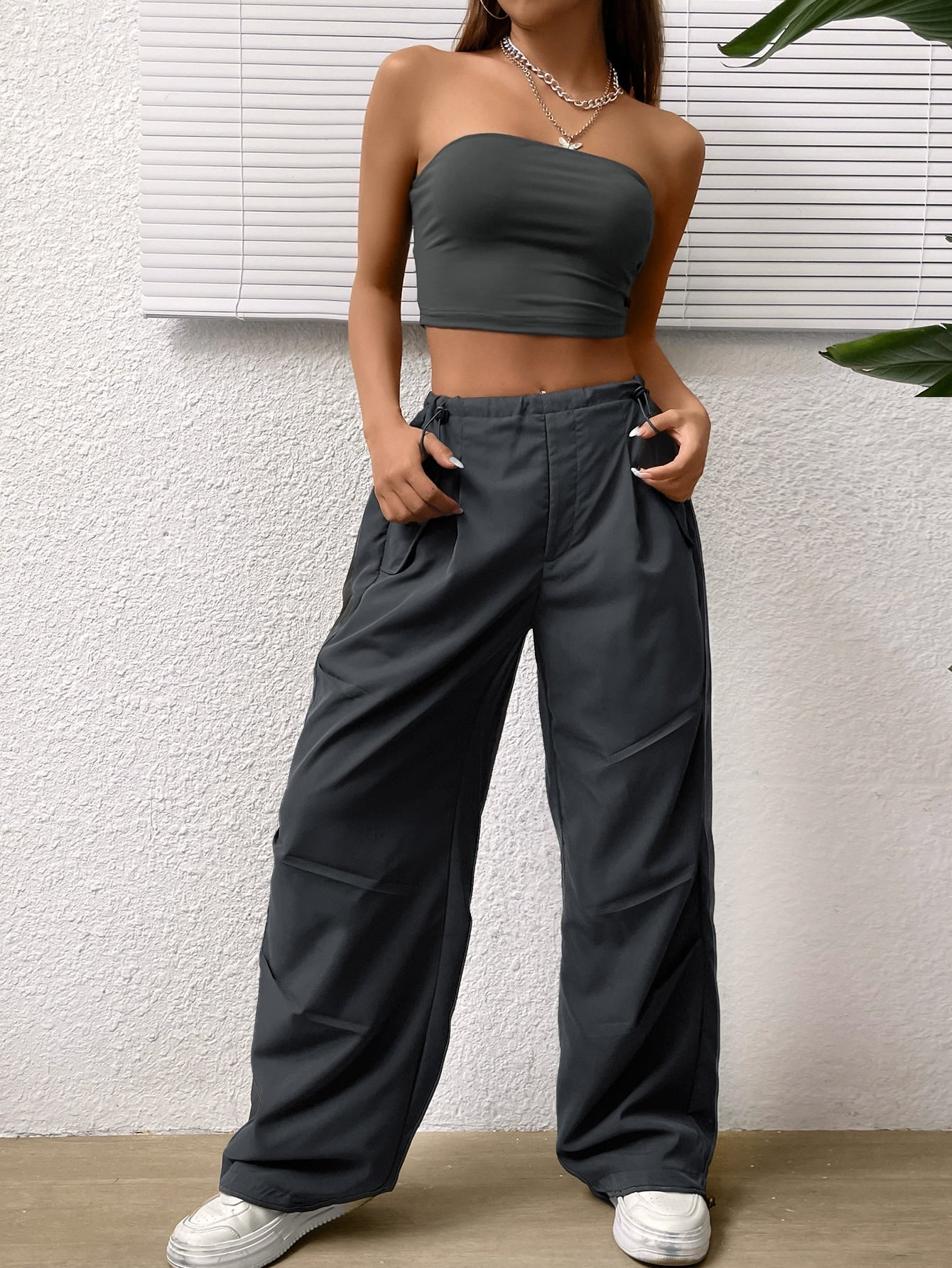 Crop Tube Top &amp; Wide Leg Pants