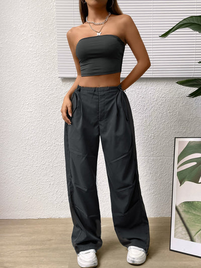 Crop Tube Top &amp; Wide Leg Pants