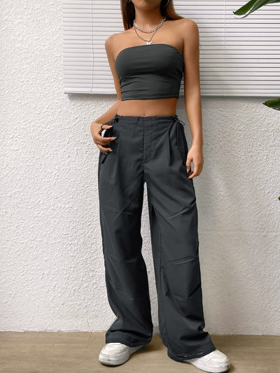 Crop Tube Top &amp; Wide Leg Pants