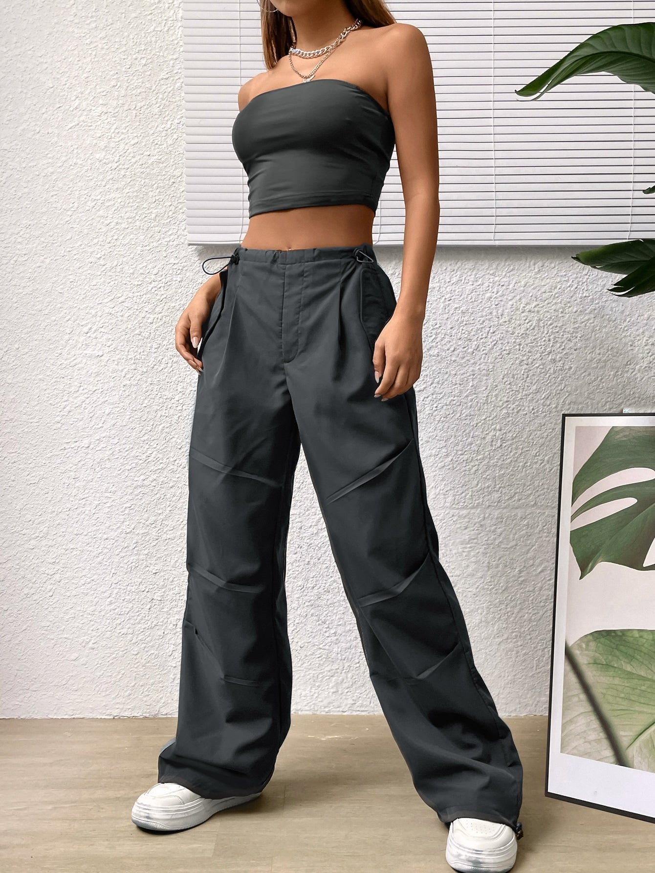 Crop Tube Top &amp; Wide Leg Pants