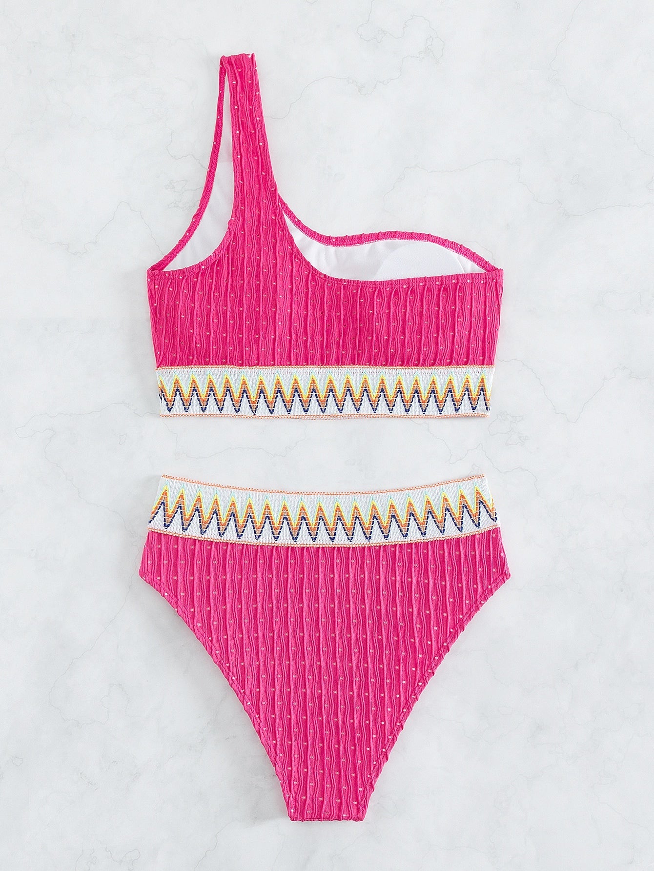 Chevron Band One Shoulder Bikini