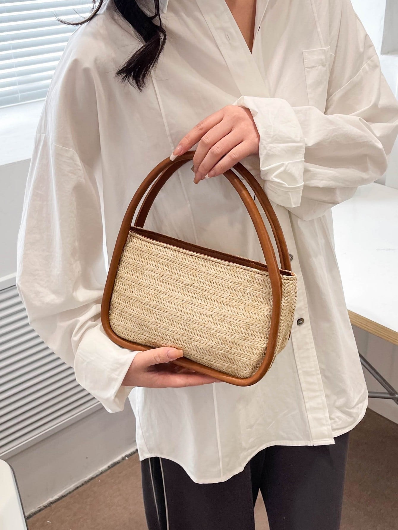 straw bag with