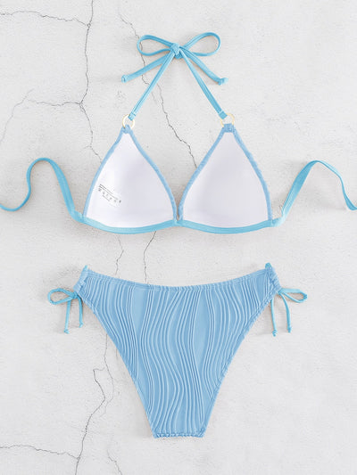 Bikini with halter neck, triangle side band