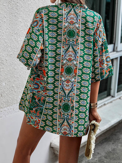 Paisley Pattern, Open Front, Kimono &amp; Shorts Set without Tube Top