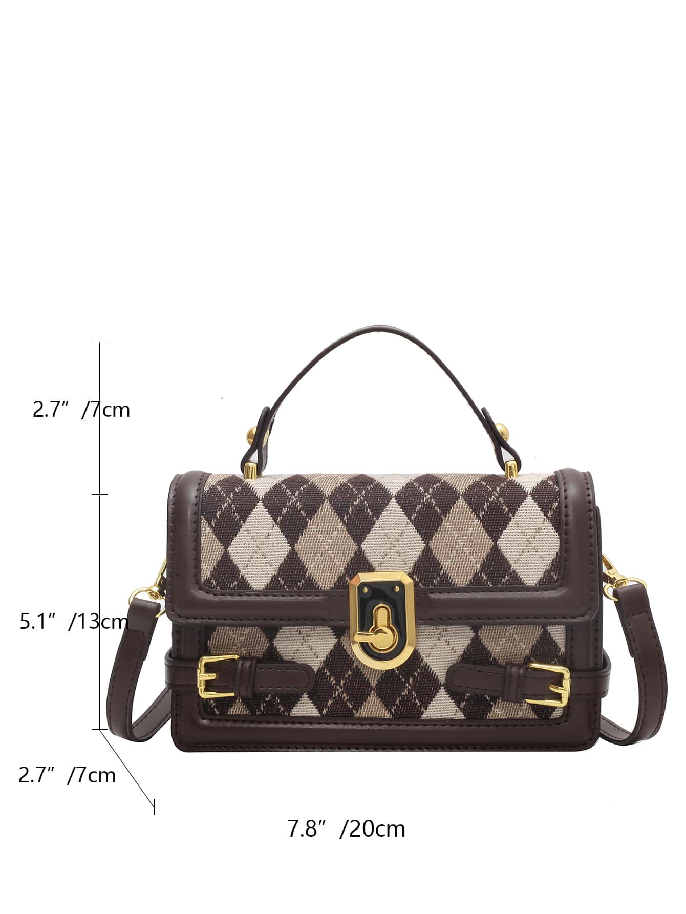 Square Bag with Mini Argyle Pattern