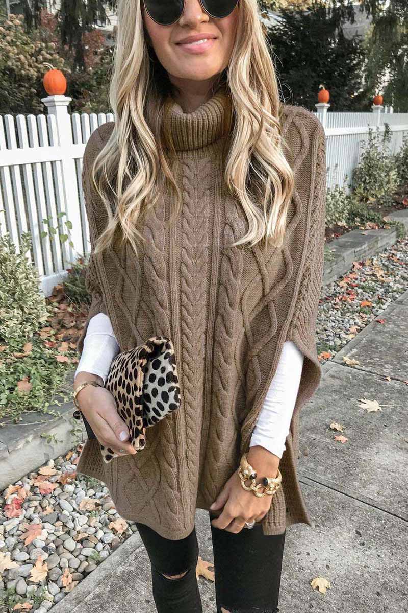 Elara™- High Neck Cable Knit Sweater (50% OFF) 