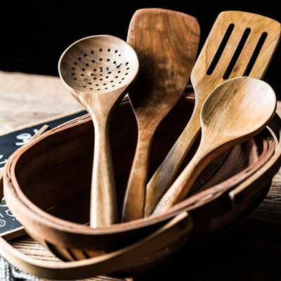 LuxKitchen™ Teak Utensil Set