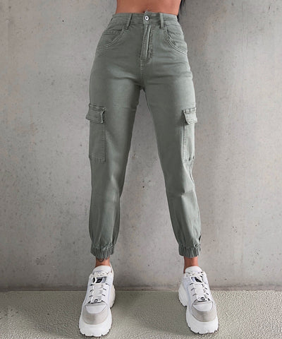 Stretch cargo jeans Elena Khaki