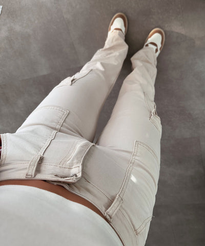 Stretch cargo jeans Palmira beige