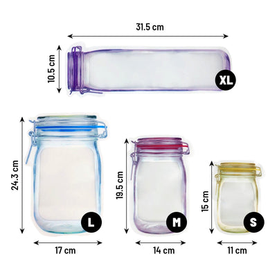 ZipBottle™ Pot-shaped storage bags 