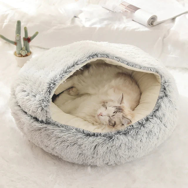 CatBed™ - Plush Hooded Cat Cocoon (50% OFF)