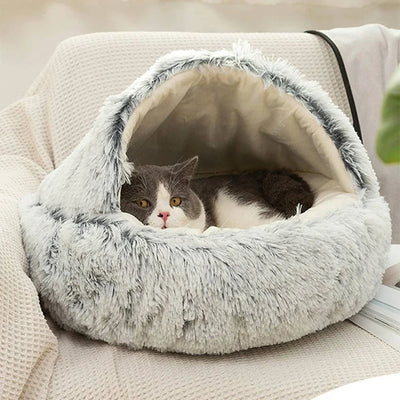 CatBed™ - Plush Hooded Cat Cocoon (50% OFF)