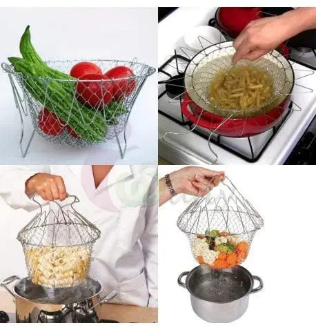 FlexStrain™ - Foldable Stainless Steel Frying Basket (50% OFF)