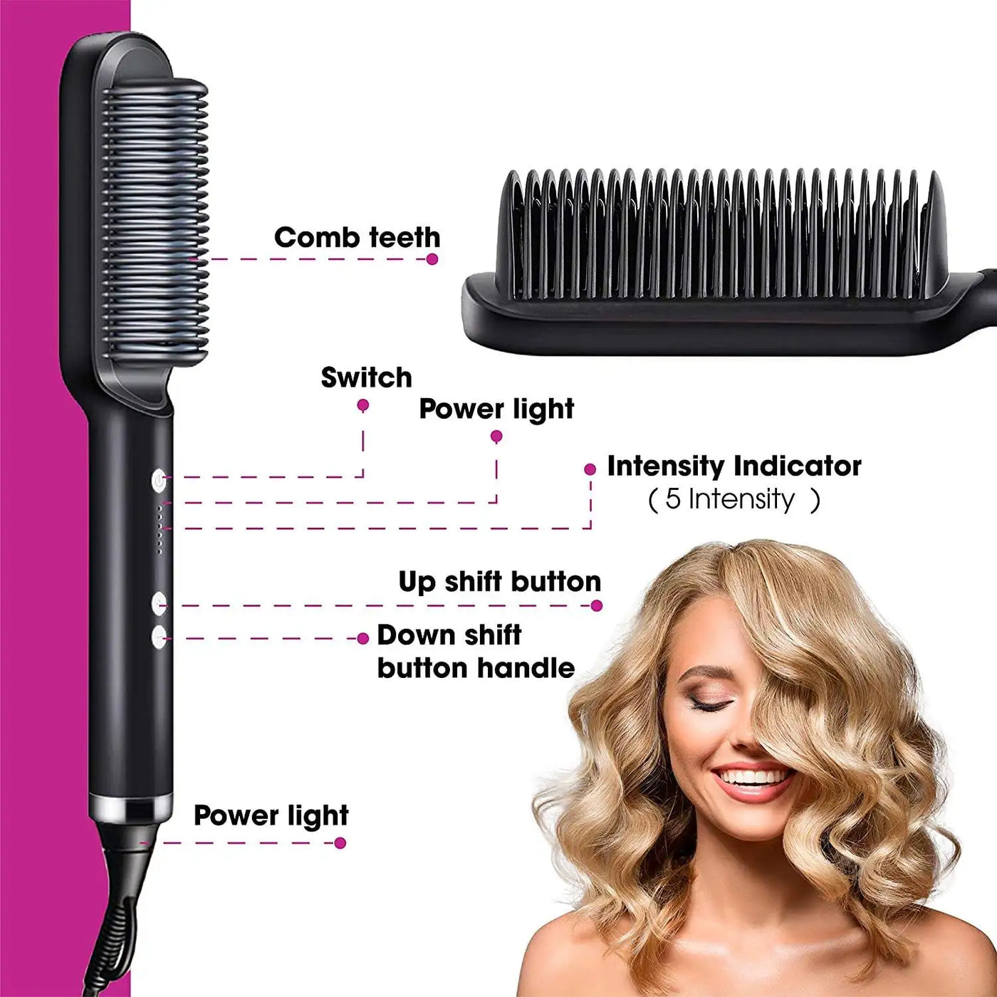 StylerPro™ - Mini Hair Straightener Brush (50% OFF)