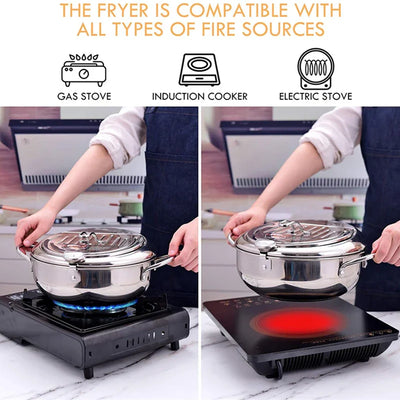 ChefFry™ - Stainless Steel Deep Fryer with Thermometer (50% OFF) 