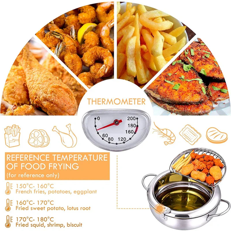 ChefFry™ - Stainless Steel Deep Fryer with Thermometer (50% OFF) 