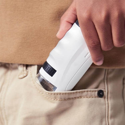 Portable pocket microscope with adjustable 60-120x zoom 