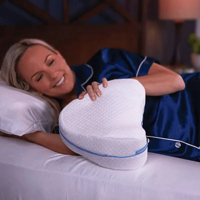 Ergonomic knee pillow for more restful sleep