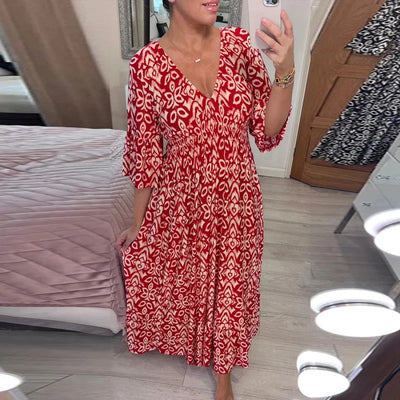 Linda™ Casual V-Neck Floral Maxi Dress (50% OFF)