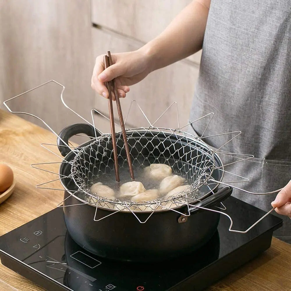 FlexStrain™ - Foldable Stainless Steel Frying Basket (50% OFF)