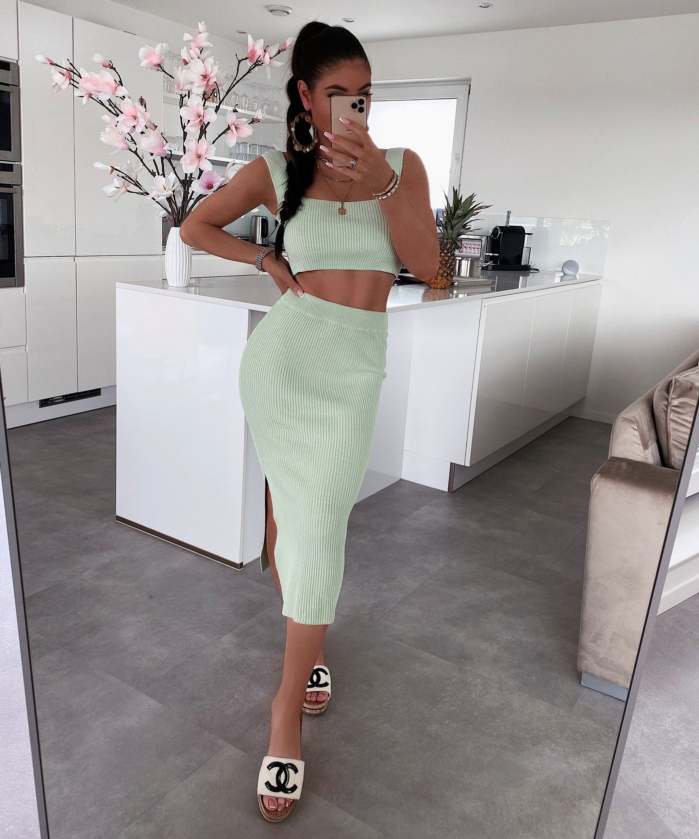 Two-piece Ashy Light Green