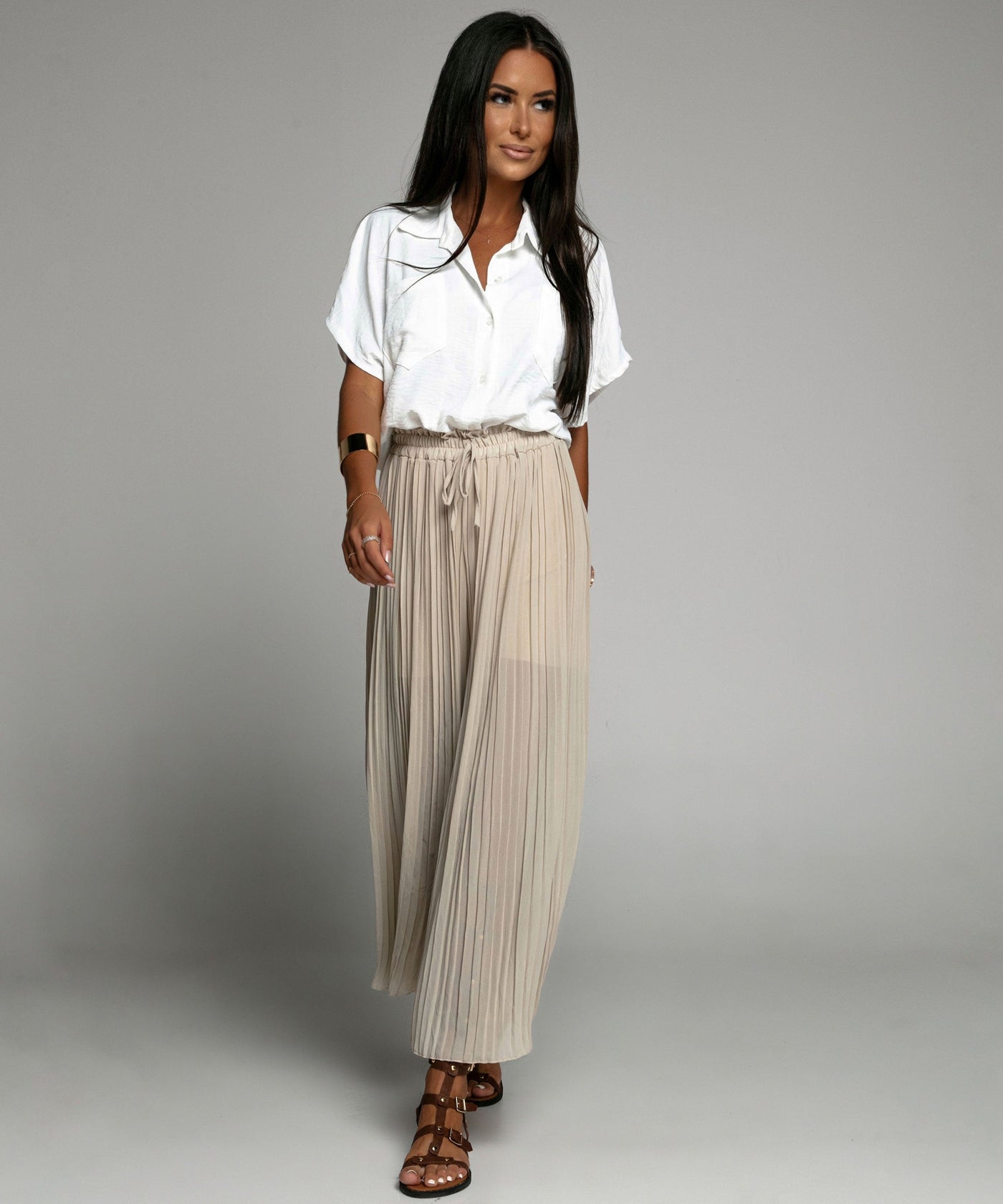 Pleated Pants Mira Beige