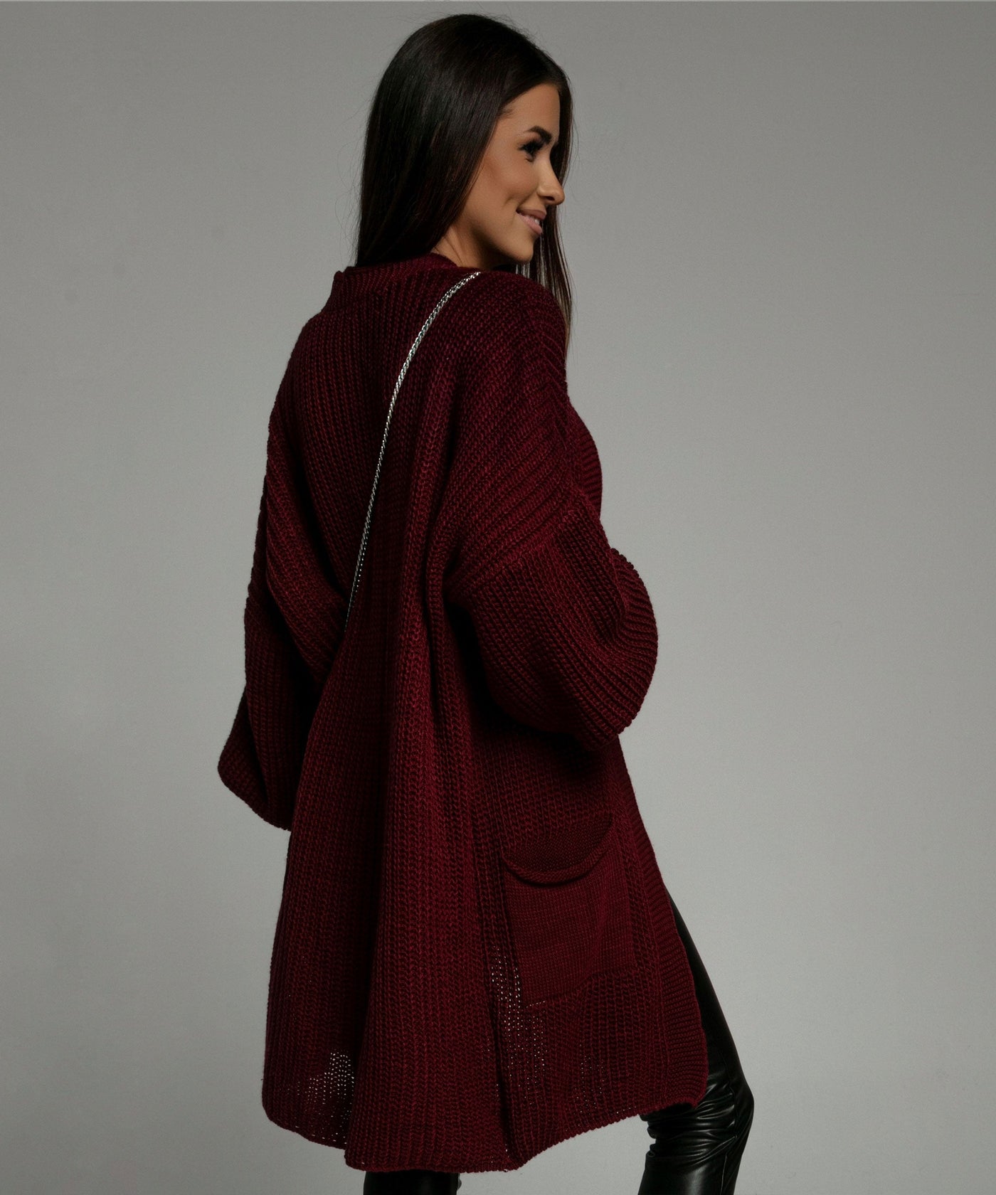 Cardigan Leilani Short Wine Red