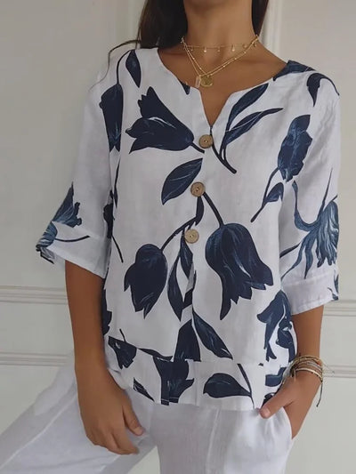 Dana™ - Printed V-Neck Tunic Top (50% OFF)