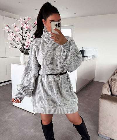 Sophie Light Grey Knitted Dress