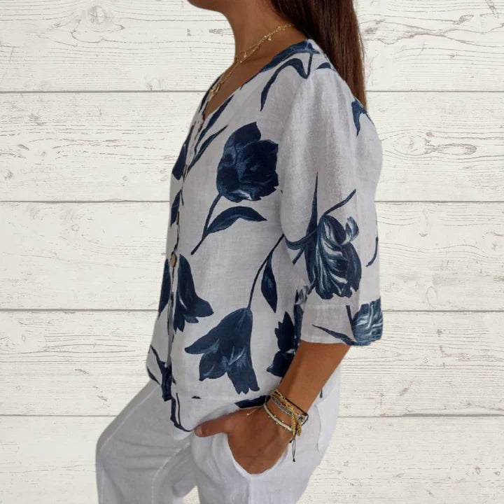 Dana™ - Printed V-Neck Tunic Top (50% OFF)