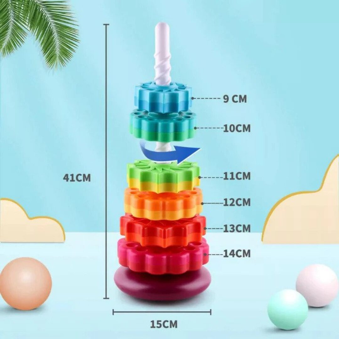 50% OFF | Rainbow Rotating Tower™ | Learn through play!